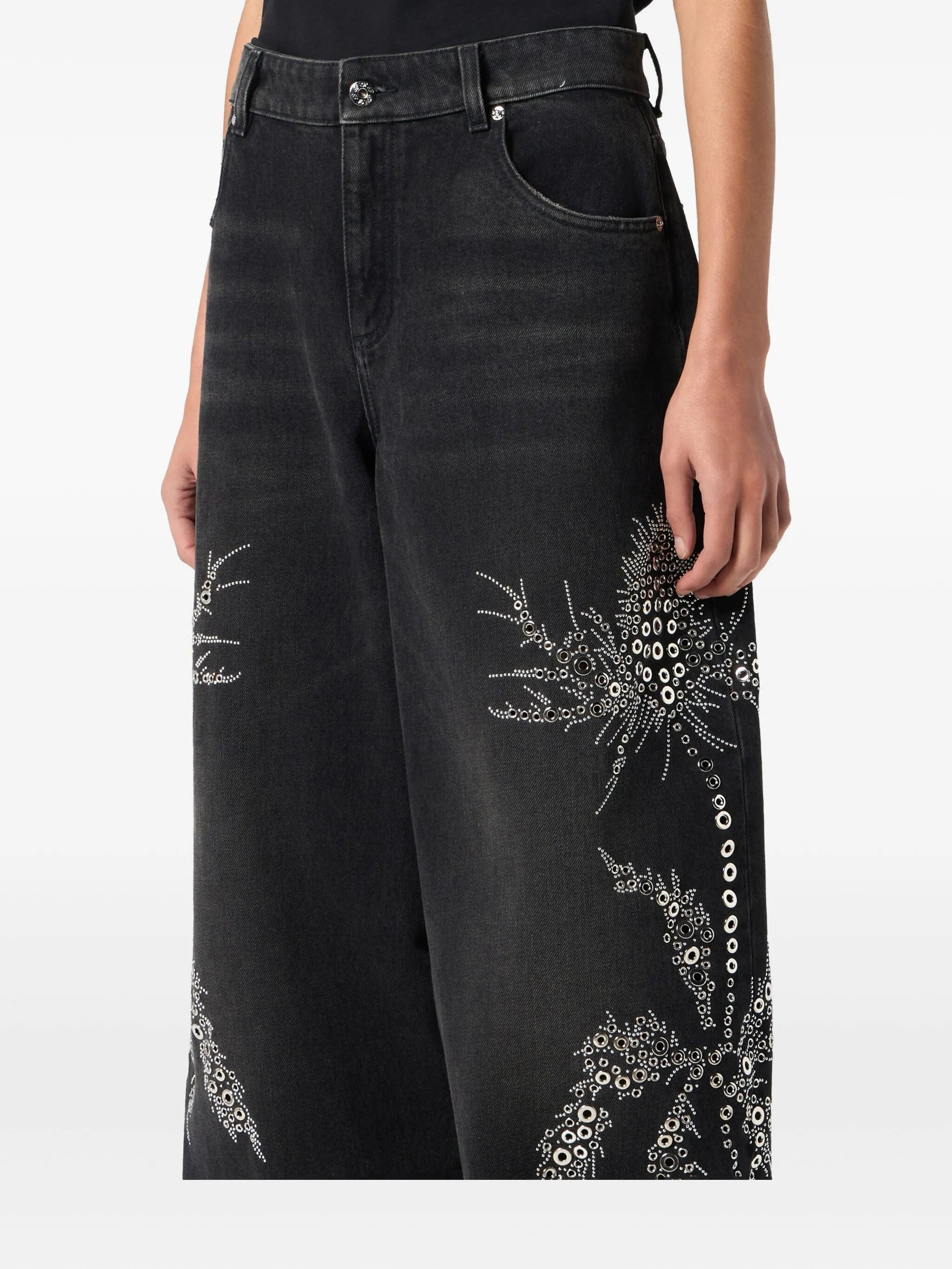 Blumarine Embellished Wide-leg Trousers - 5
