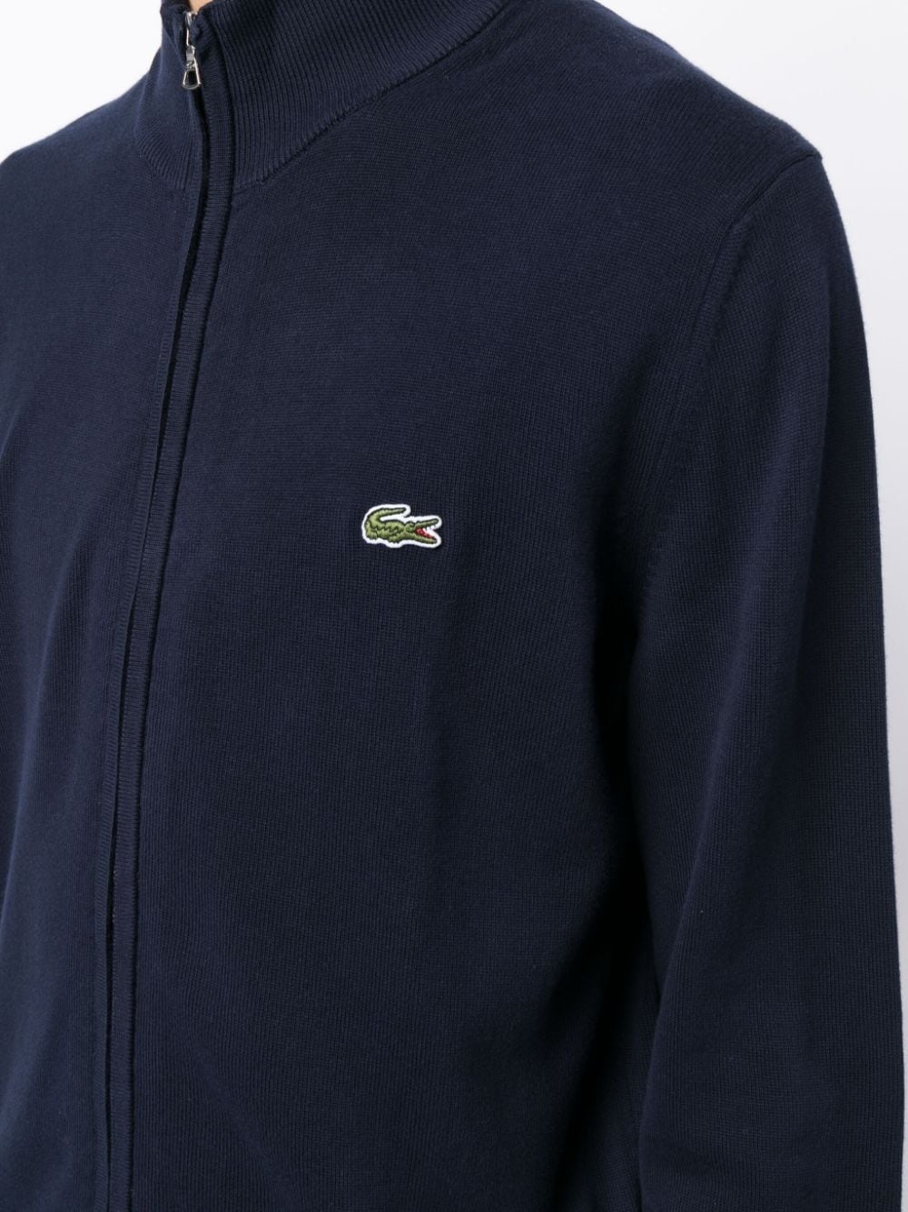 crocodile logo-patch zip-up sweatshirt - 5
