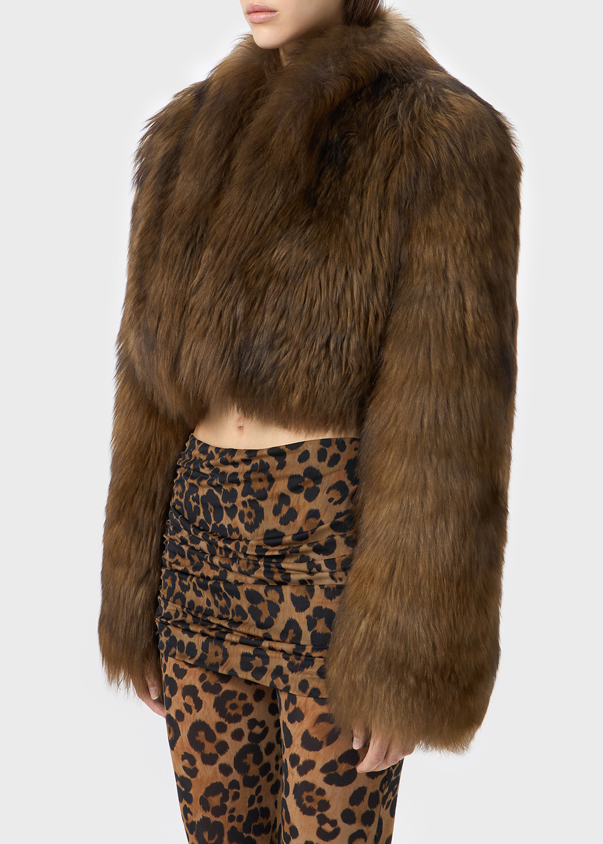 SHORT FUR COAT IN CASHMERE GOAT HAIR - 5