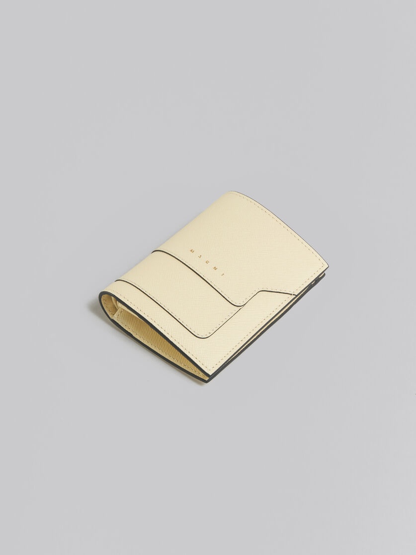 BEIGE SAFFIANO LEATHER BI-FOLD WALLET - 5