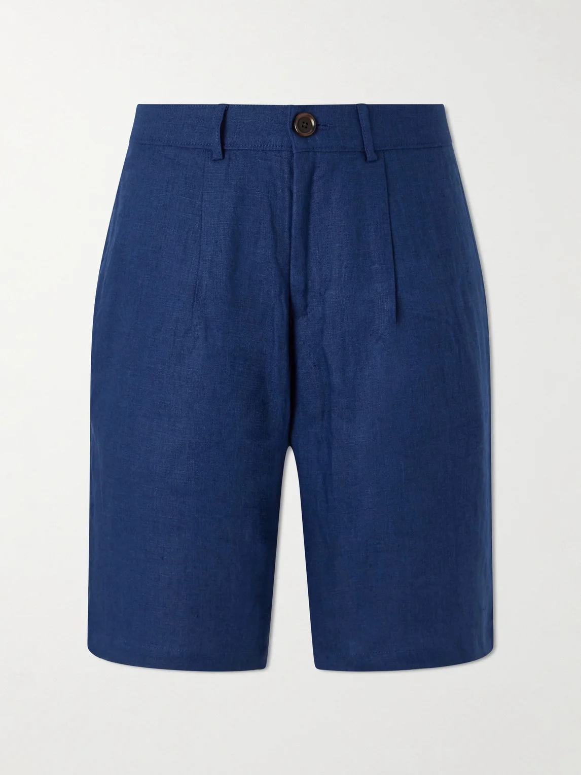 Coney Straight-Leg Pleated Linen Shorts - 1