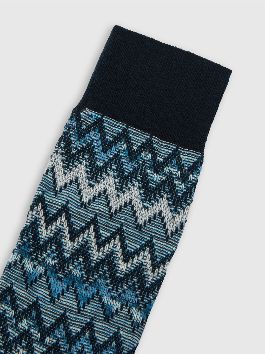Mid-length socks cotton blend zig zag and lines - 3