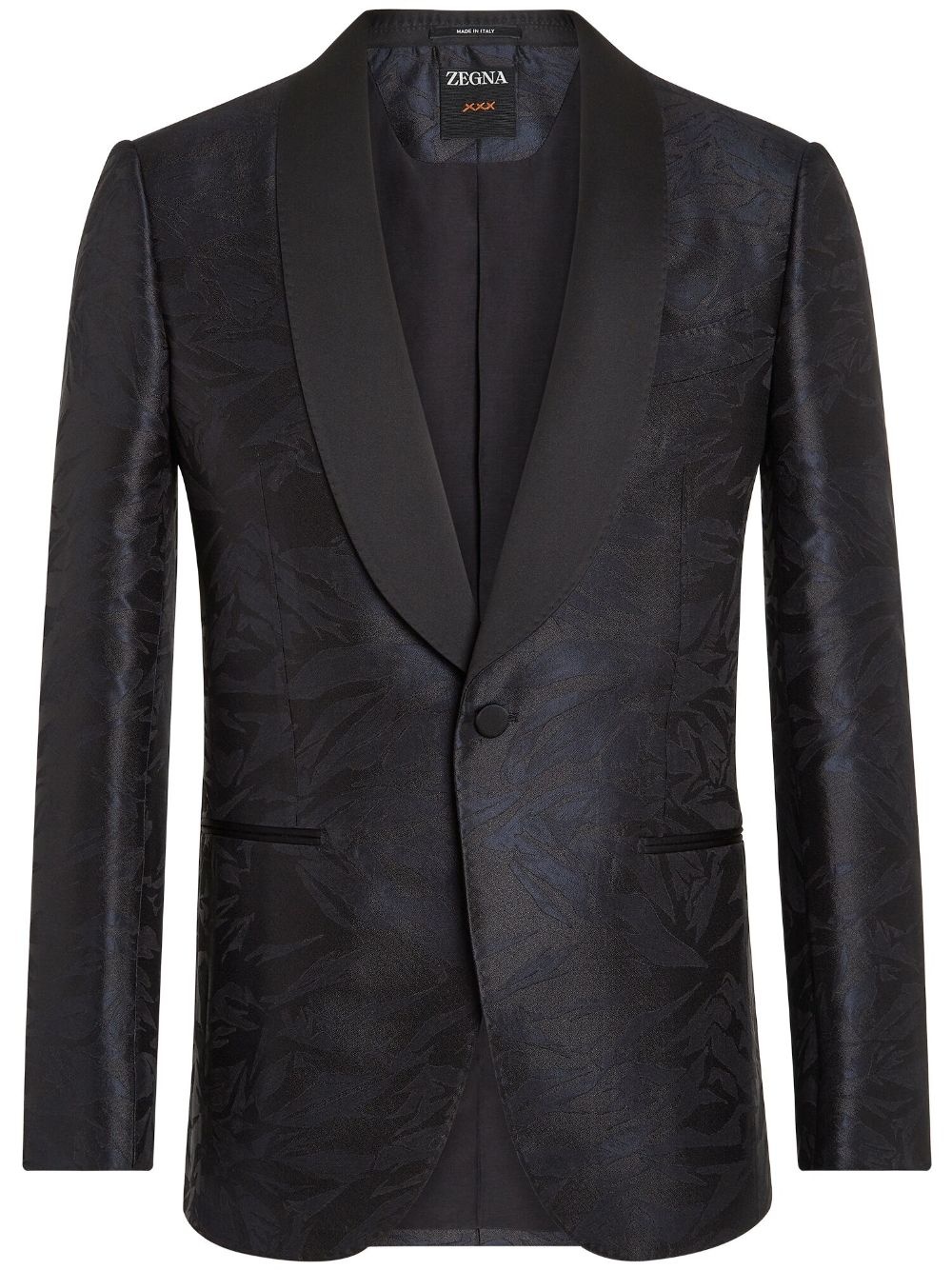 single-breasted silk blazer - 1