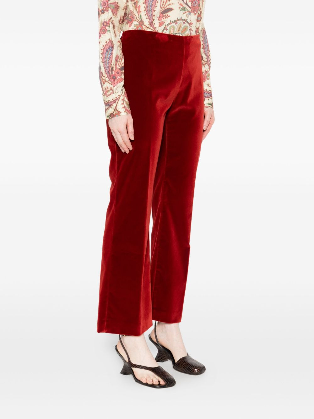 velvet-textured trousers - 3