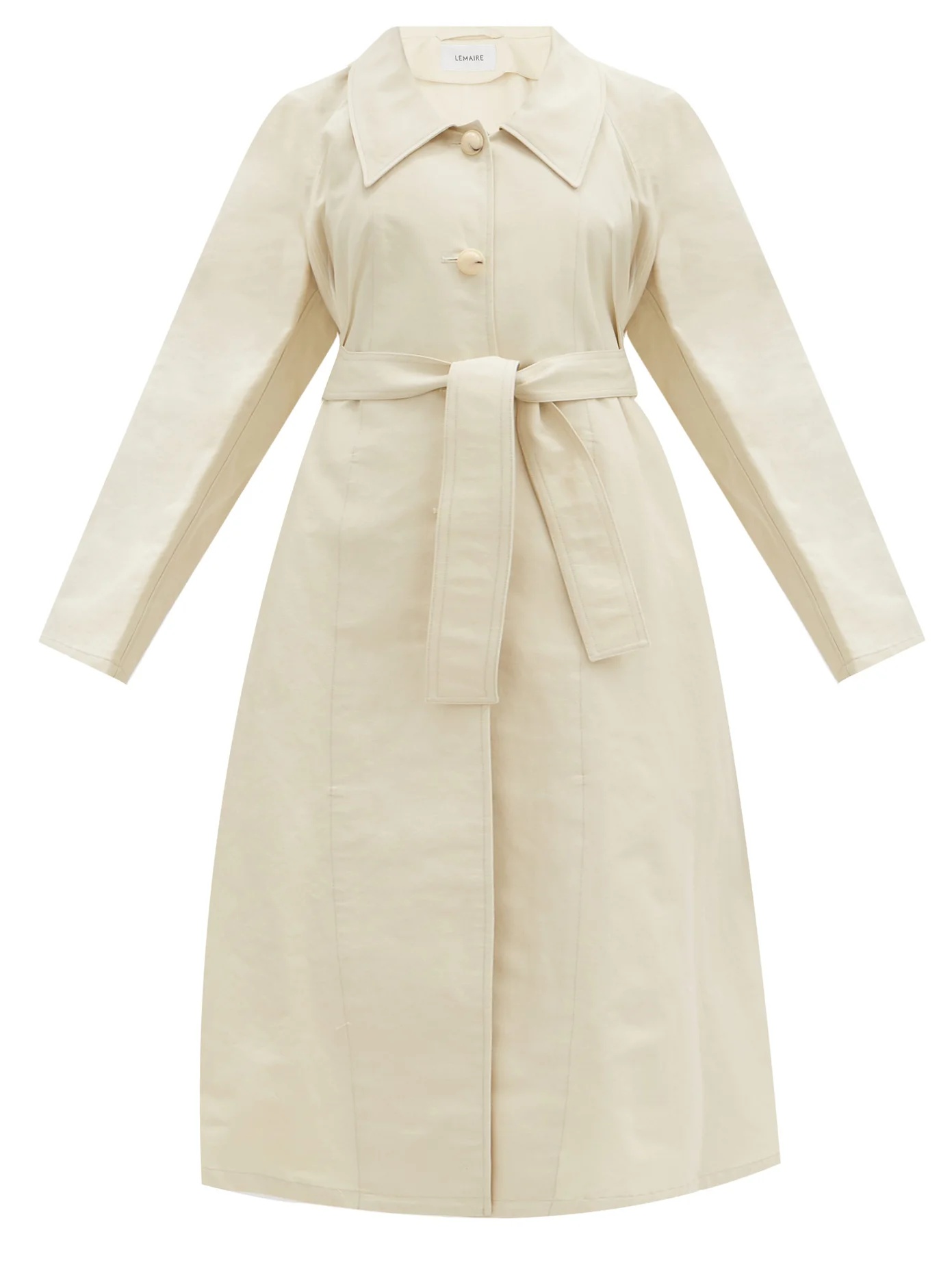 Belted cotton-blend canvas coat - 1