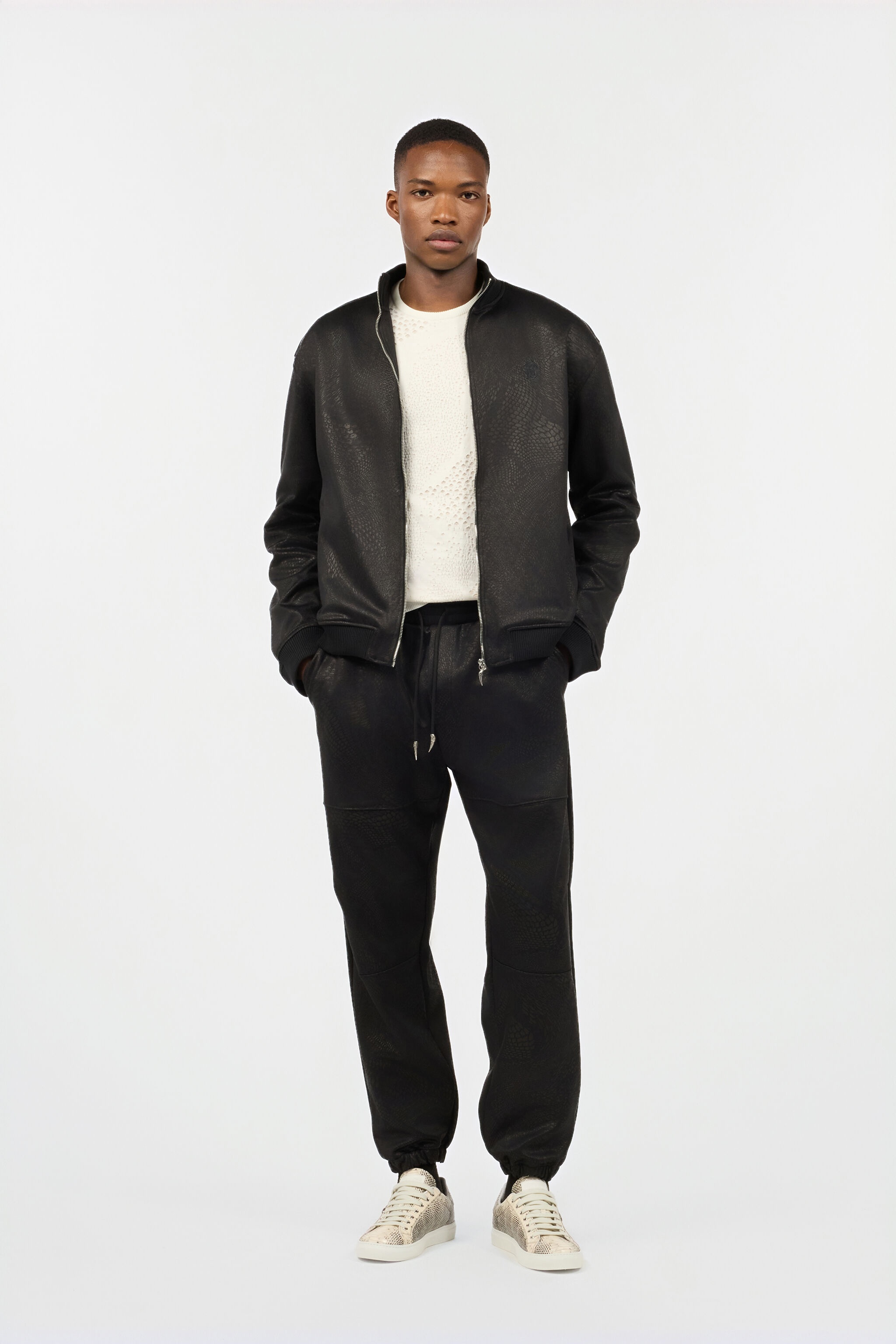 Full-Zip Sweatshirt With Python Print - 2