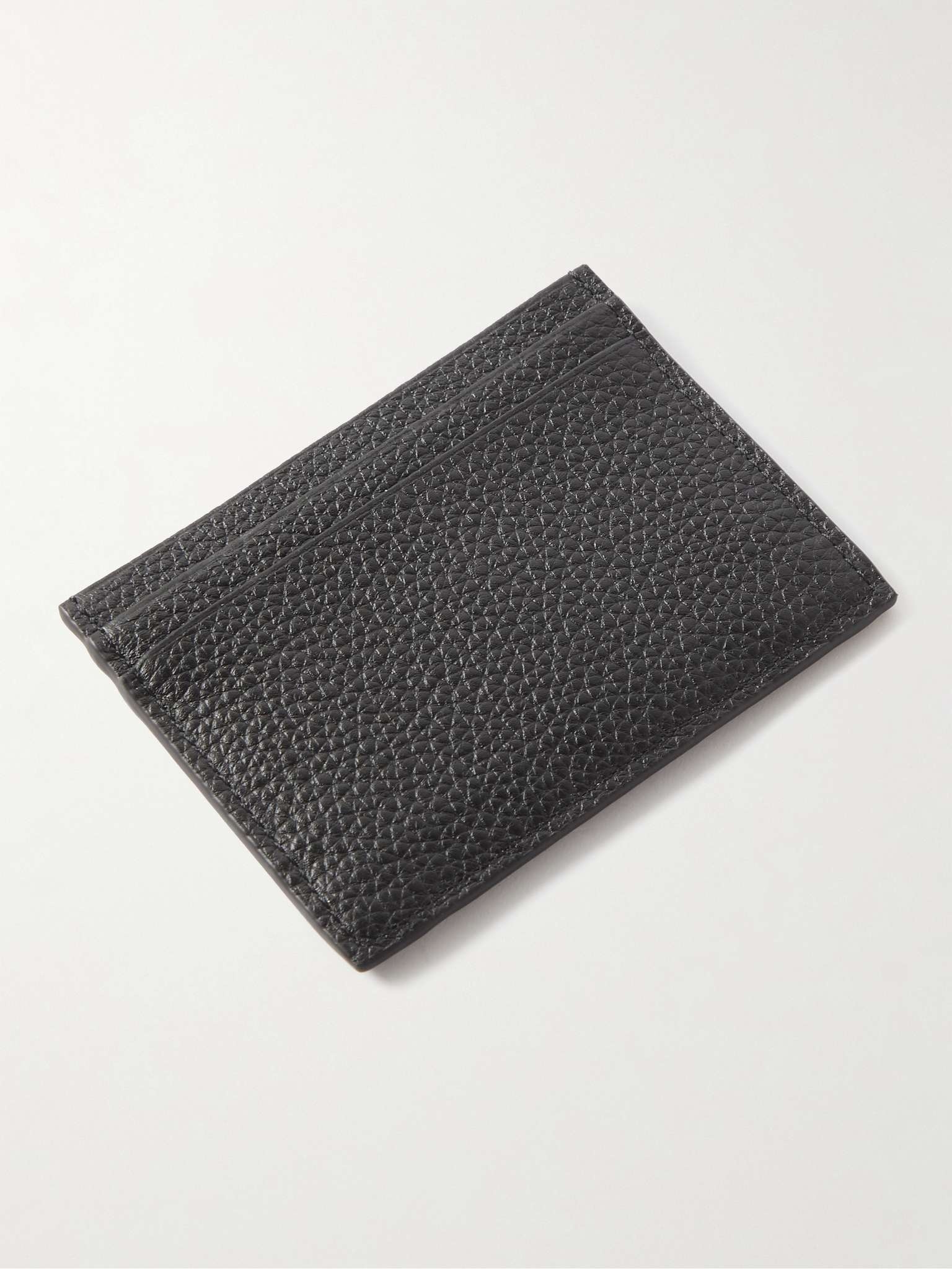 Full-Grain Leather and Logo-Debossed Rubber Cardholder - 3