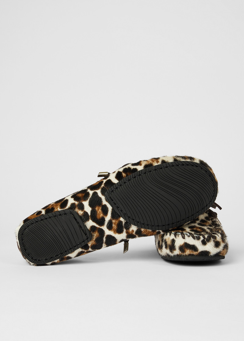 Women's 'Sonna' Leopard Print Faux Pony Moccasins 3