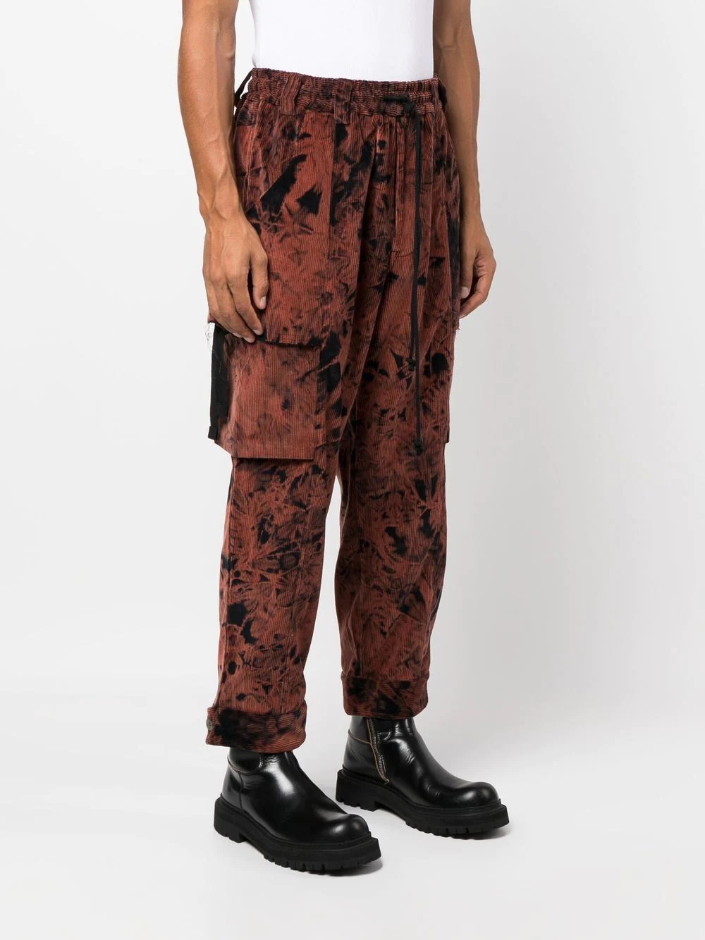 tie-dye layered-pocket trousers - 3