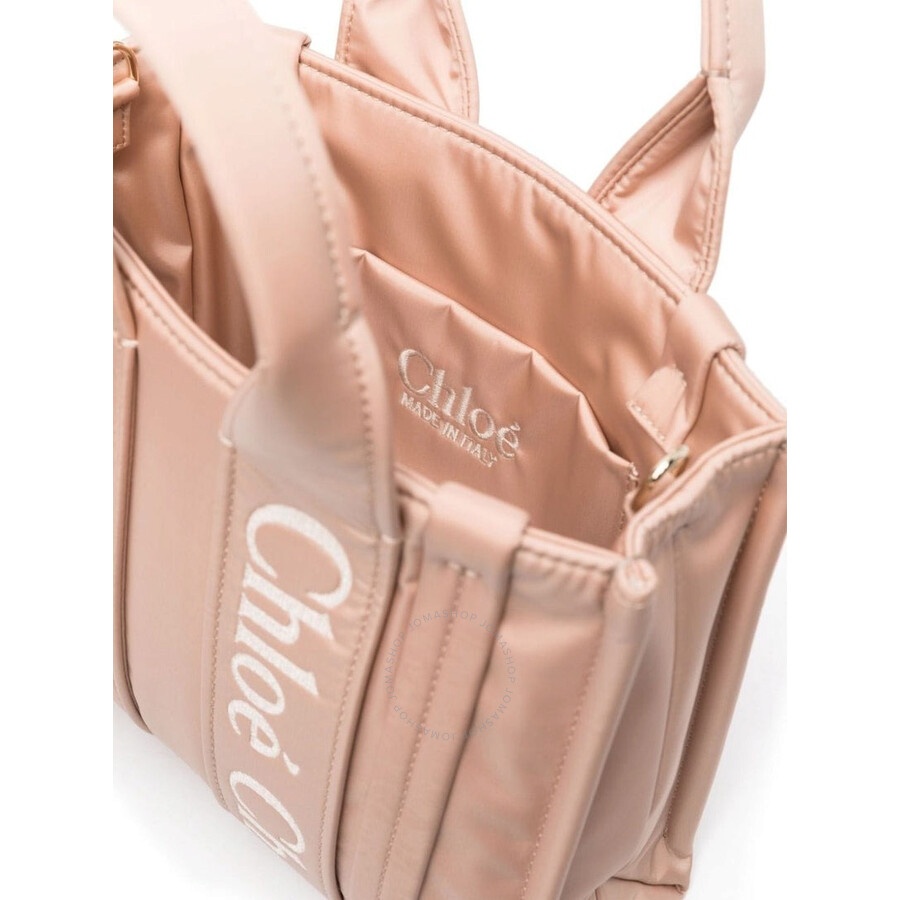 Chloe Woody Logo Small Nylon Tote Bag - 3
