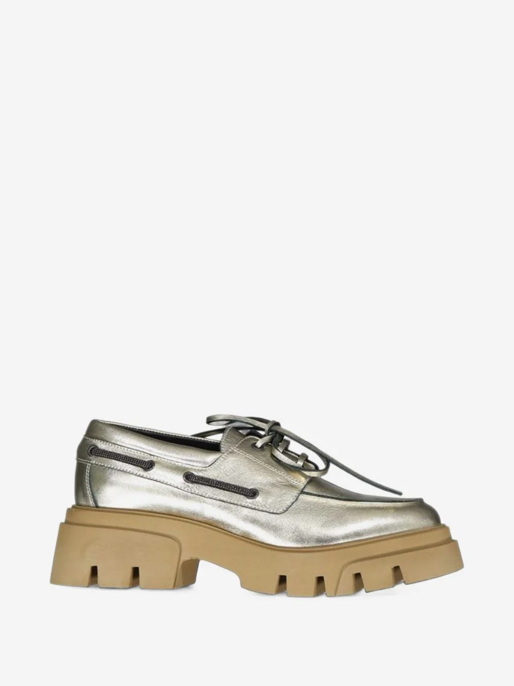 metallic platform loafers - 1