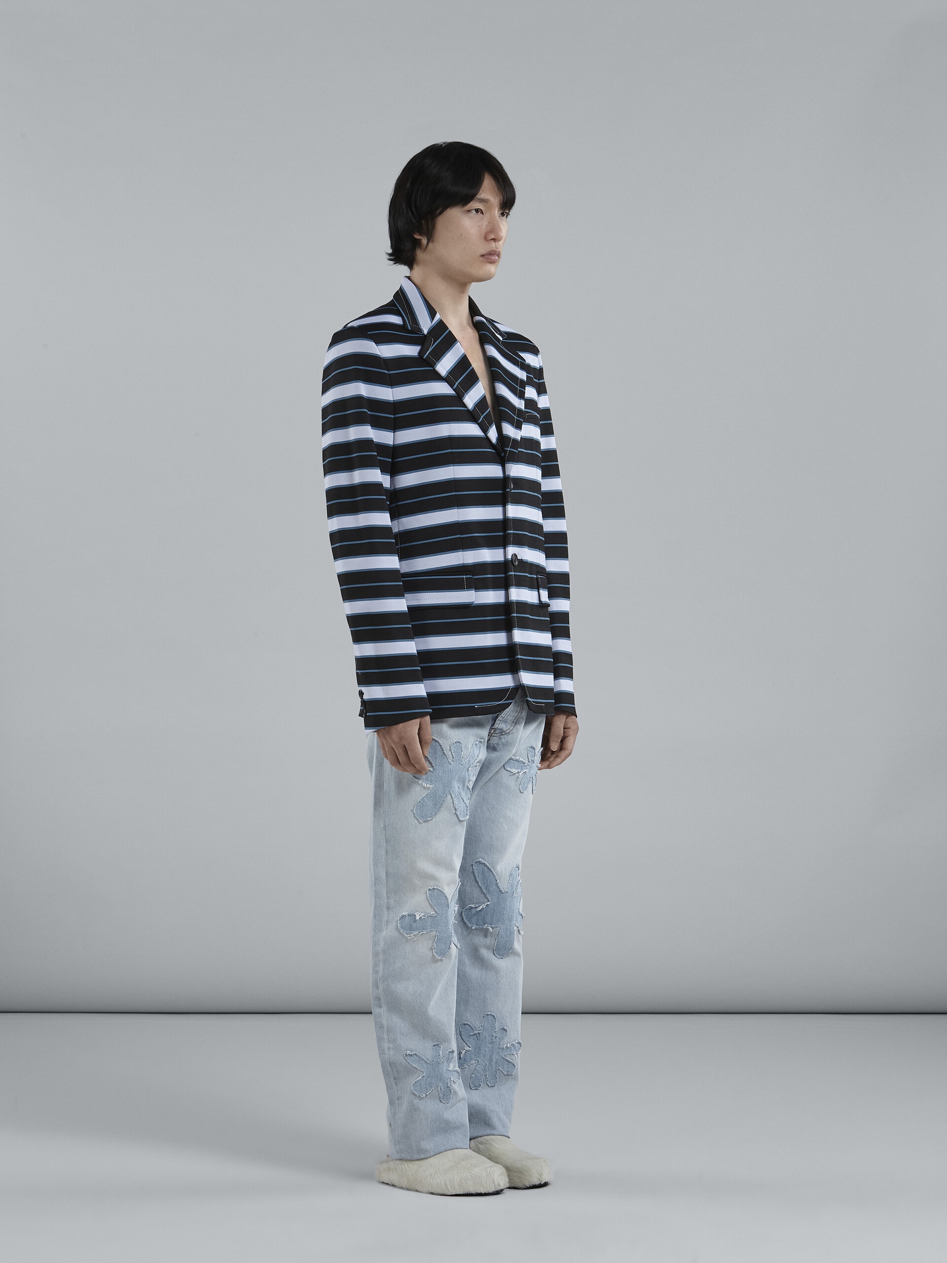 STRIPED TECHNO JERSEY BLAZER - 6