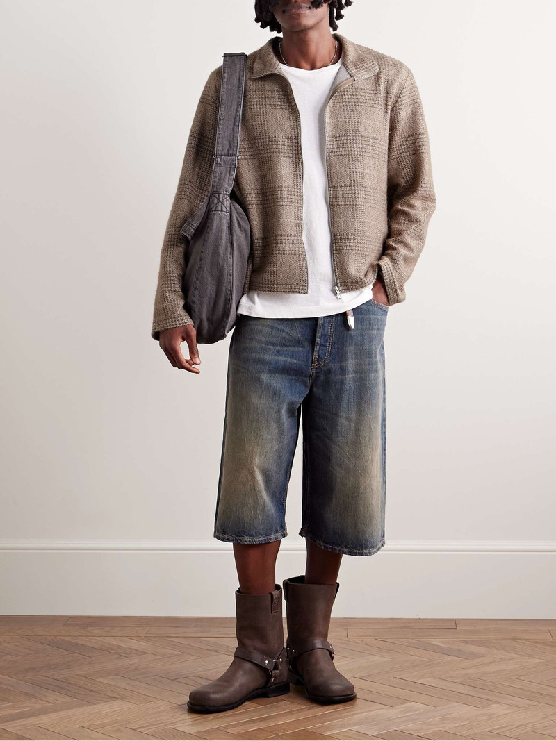 Our Legacy Checked Knitted Zip-Up Cardigan outlook