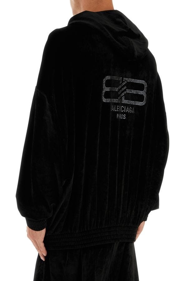 Black velvet oversize sweatshirt - 5