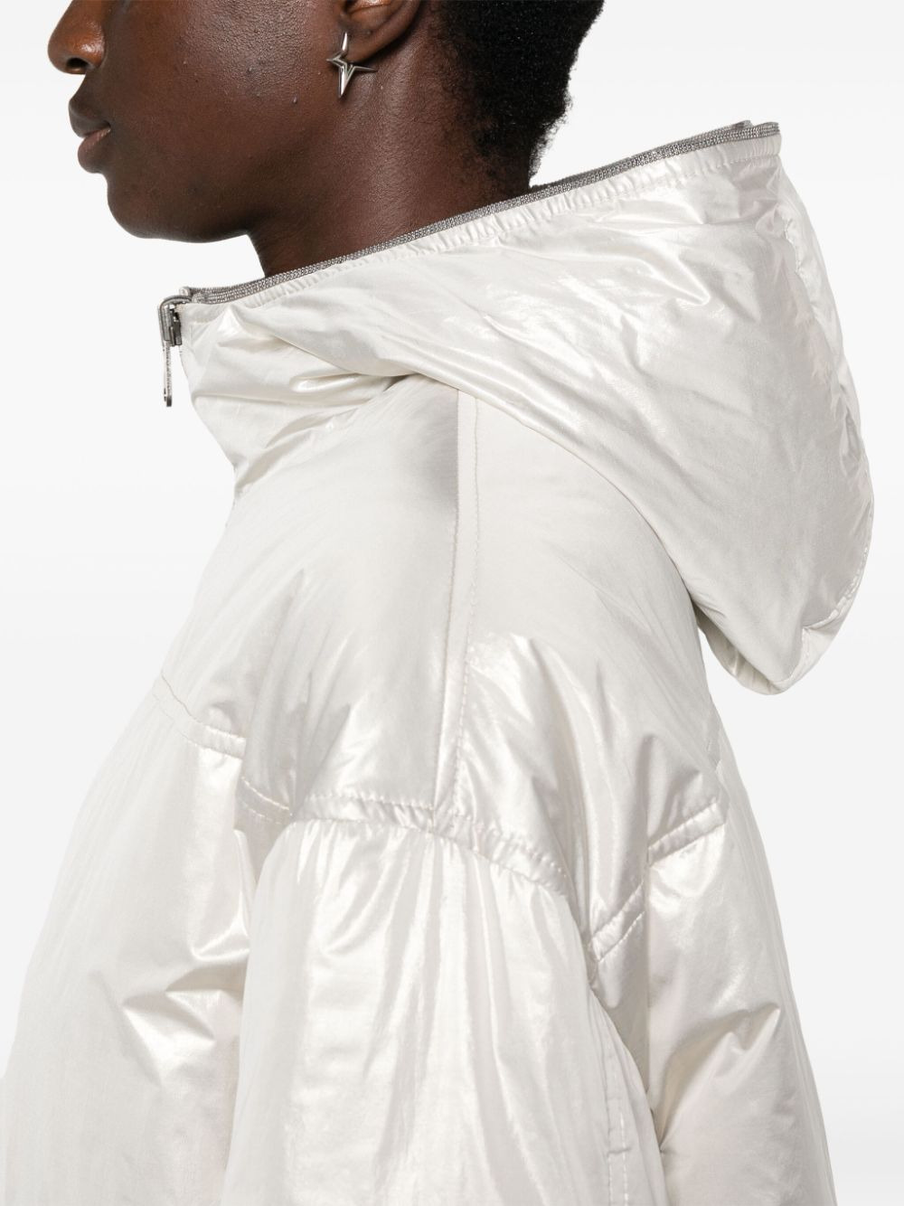 Brunello Cucinelli Women Reversible Metallic Down Jacket - 5