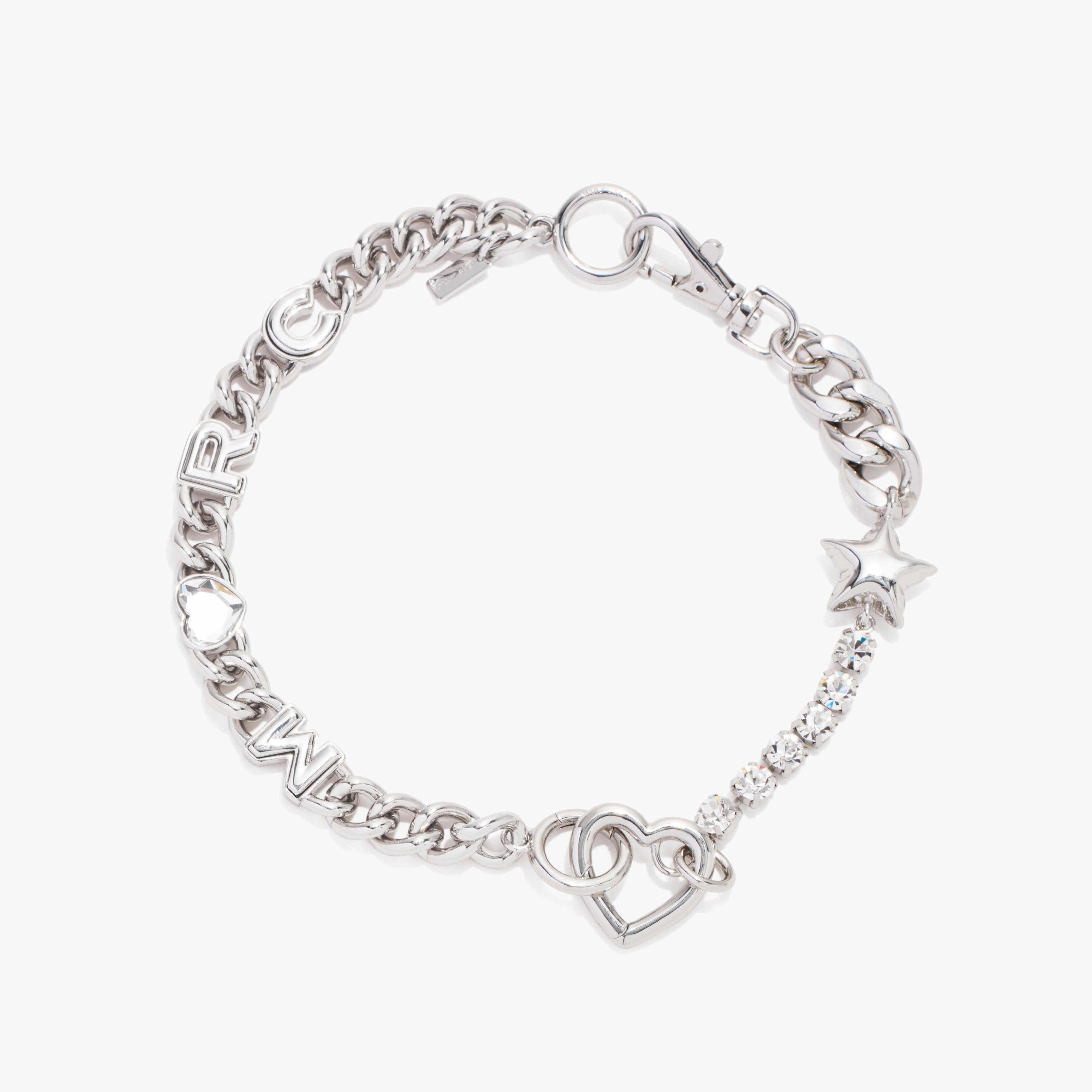 Marc Jacobs Silver Monogram Chain Link Bracelet