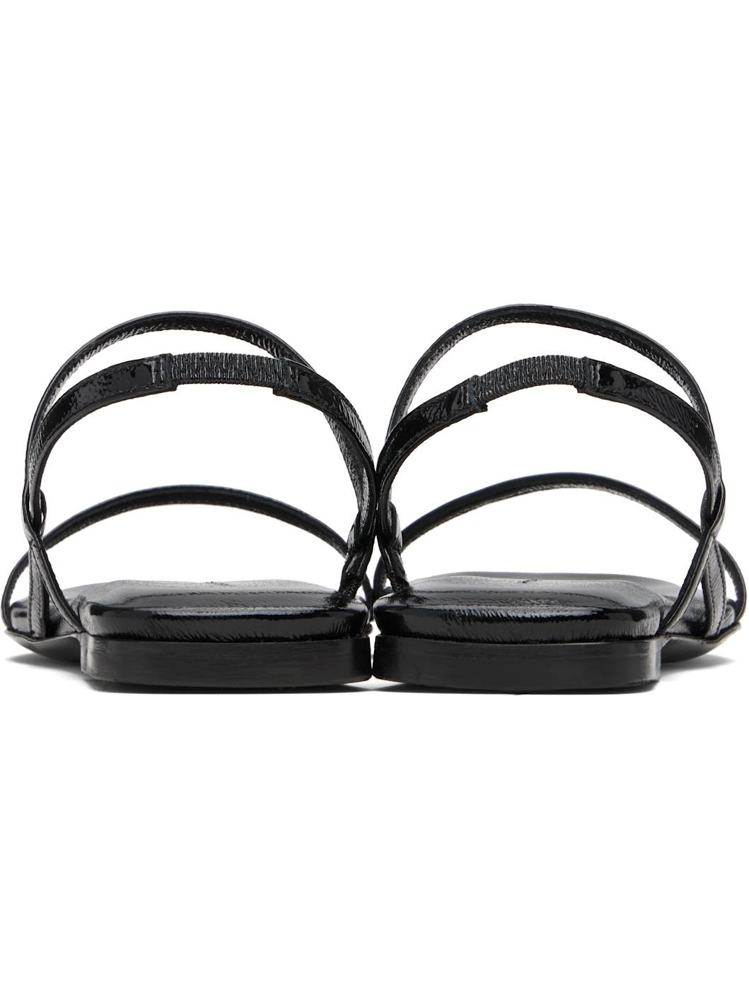 Black Hilda Flat Sandals - 2