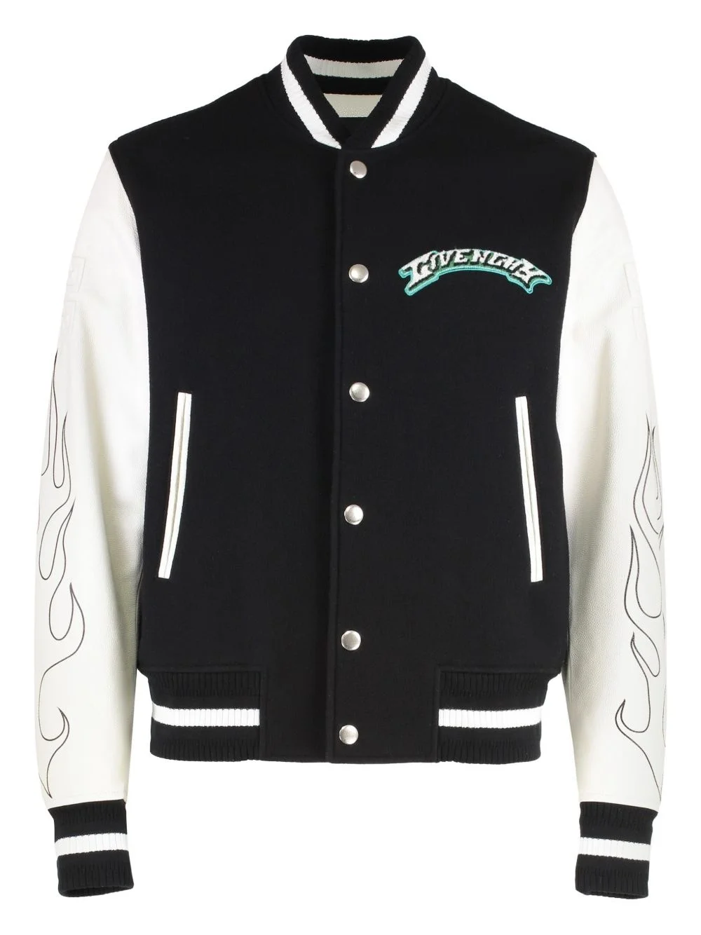 flame-print bomber jacket - 1