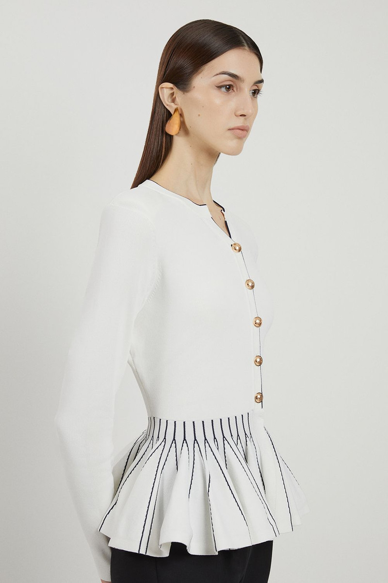 Viscose Blend Knit Peplum Jacket 3