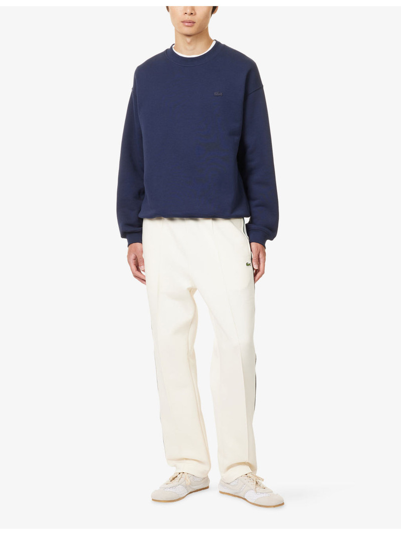 LACOSTE Logo-Patch Crewneck Cotton Sweatshirt outlook