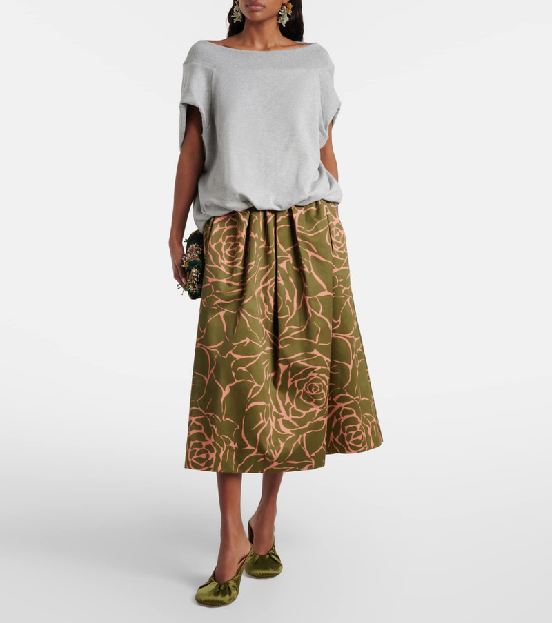 Dries Van Noten Floral cotton midi skirt outlook