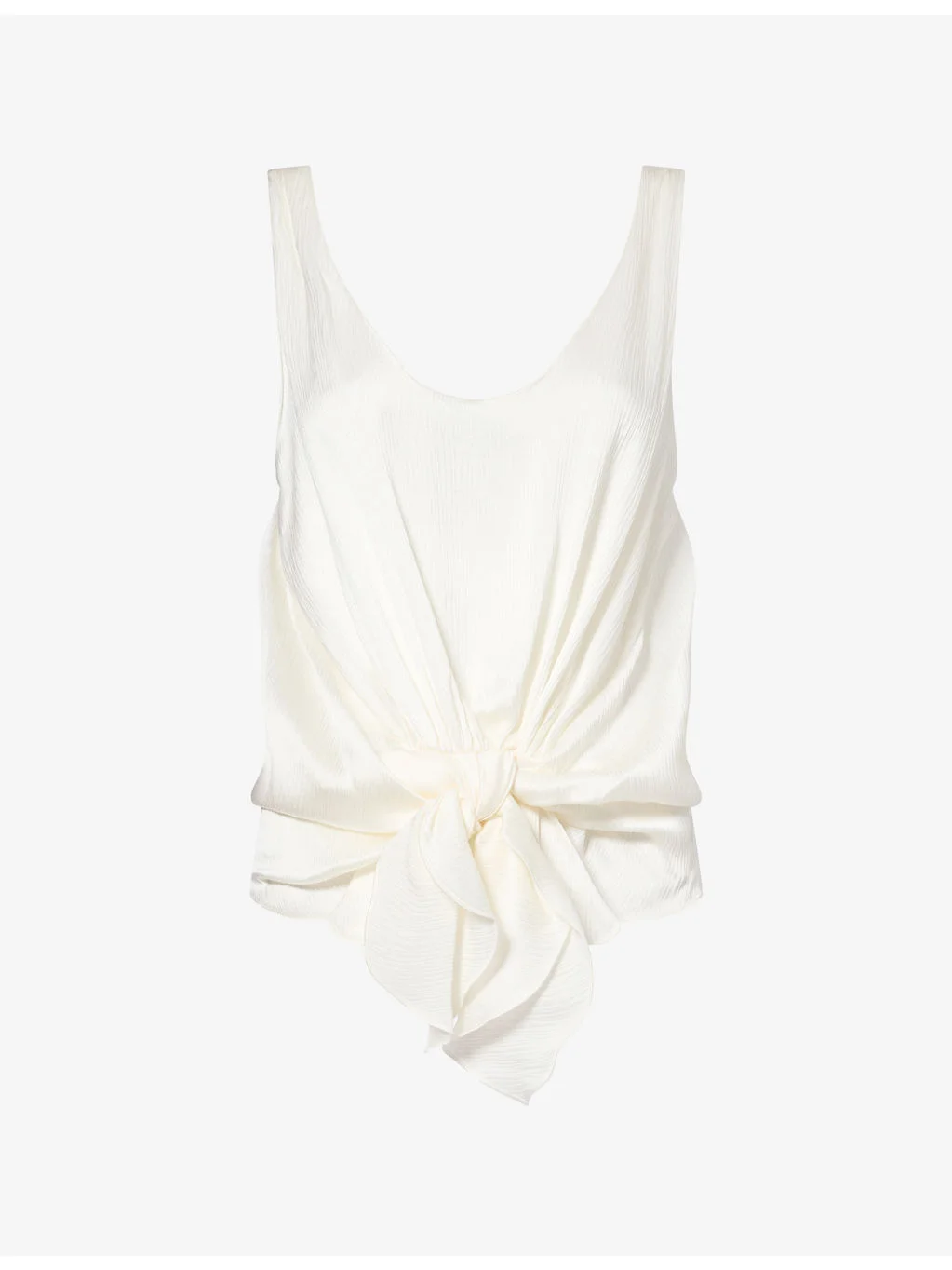 Front-Knot Silk Top - 1
