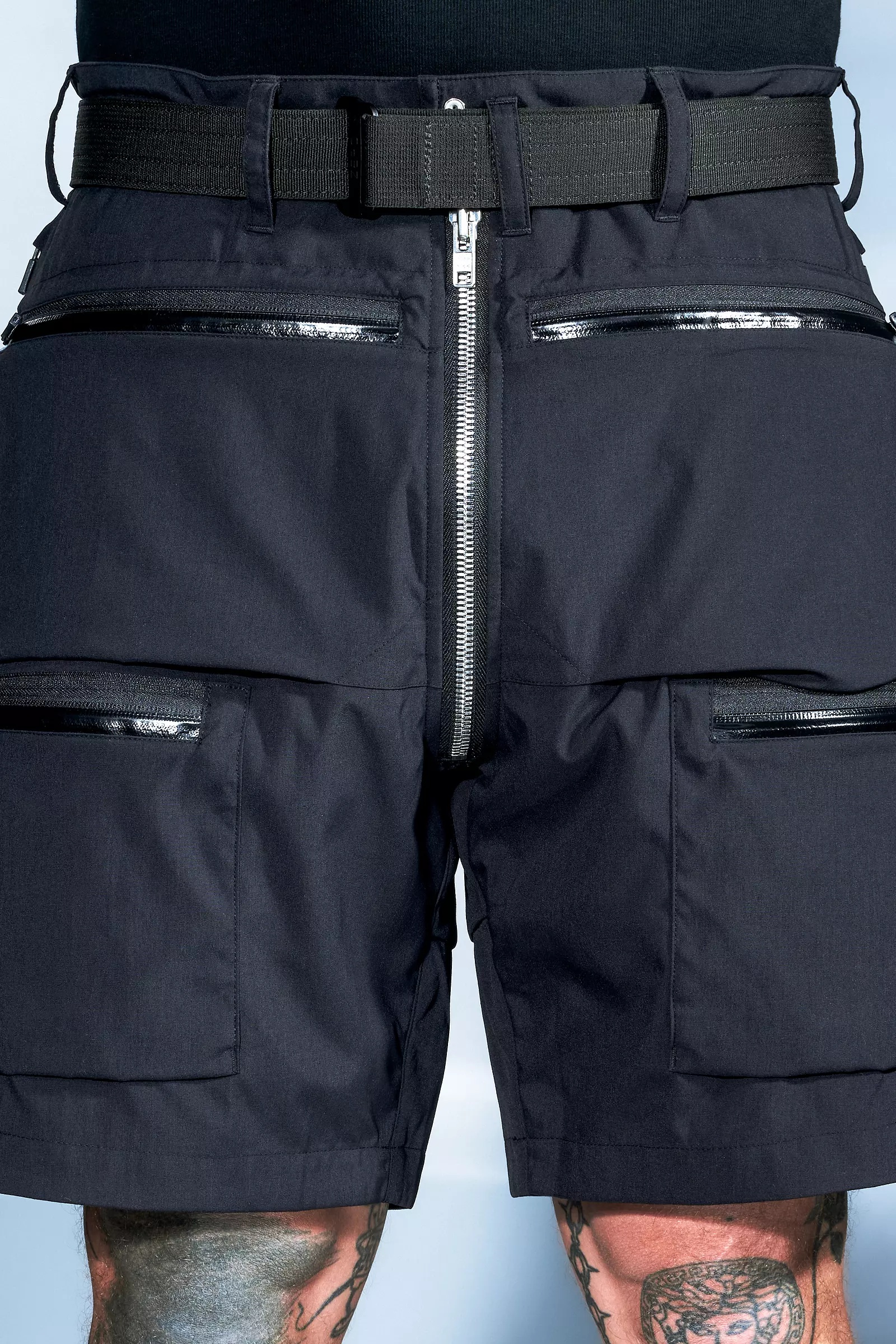 SP38-M Nylon Stretch Cargo Short Pant BLACK - 16