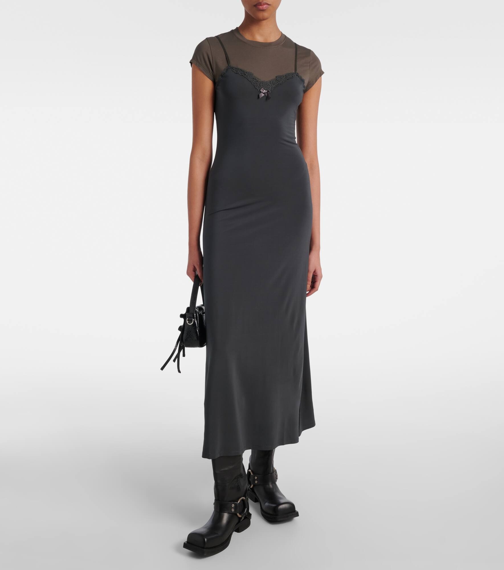 Layered jersey midi dress - 2