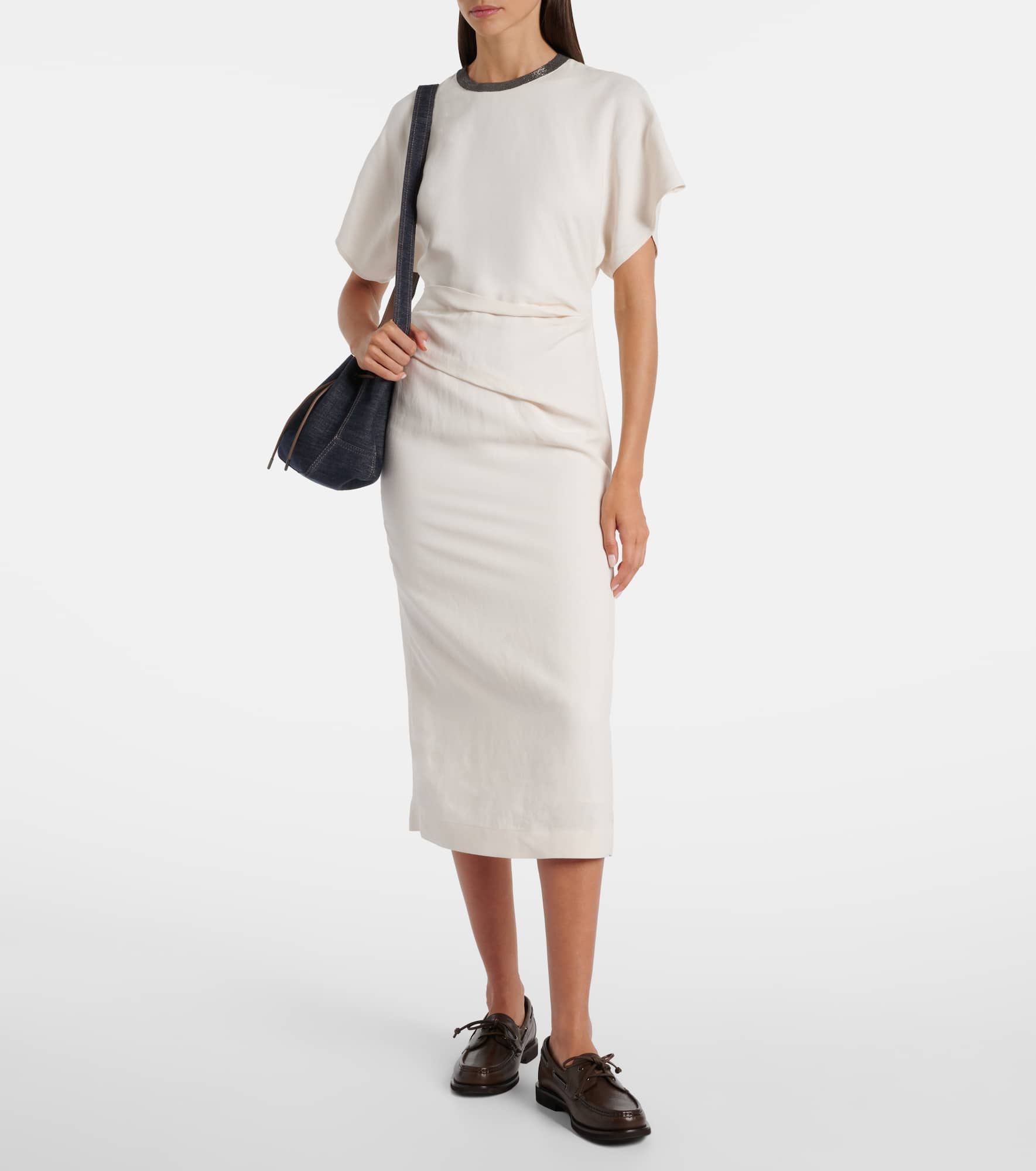 Linen-blend midi dress - 2
