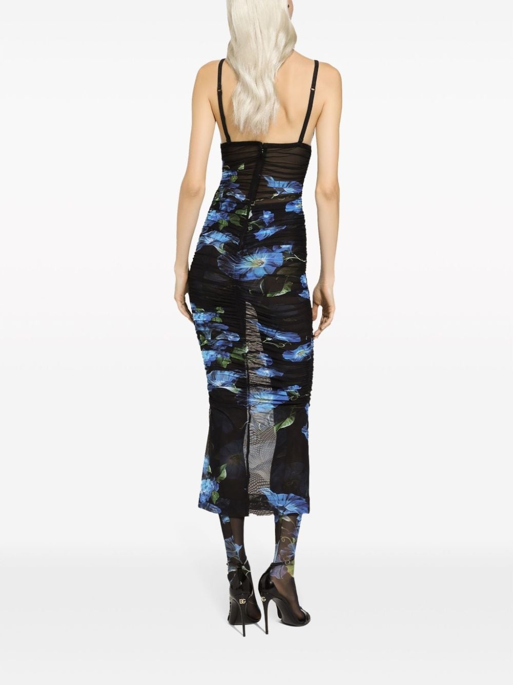floral-print V-neck dress - 4