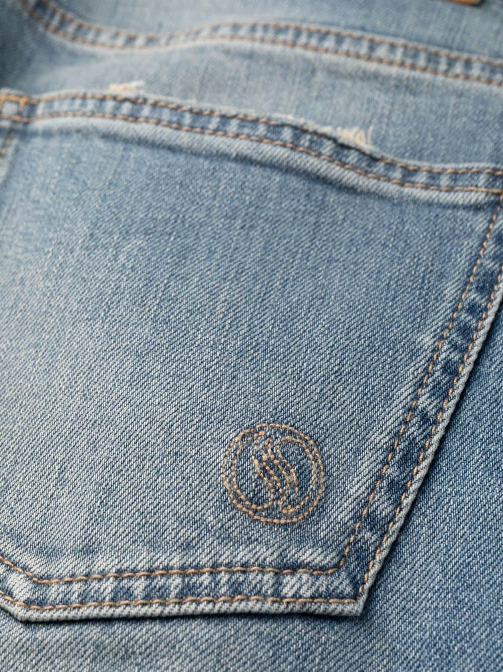 stonewashed bootcut jeans - 6