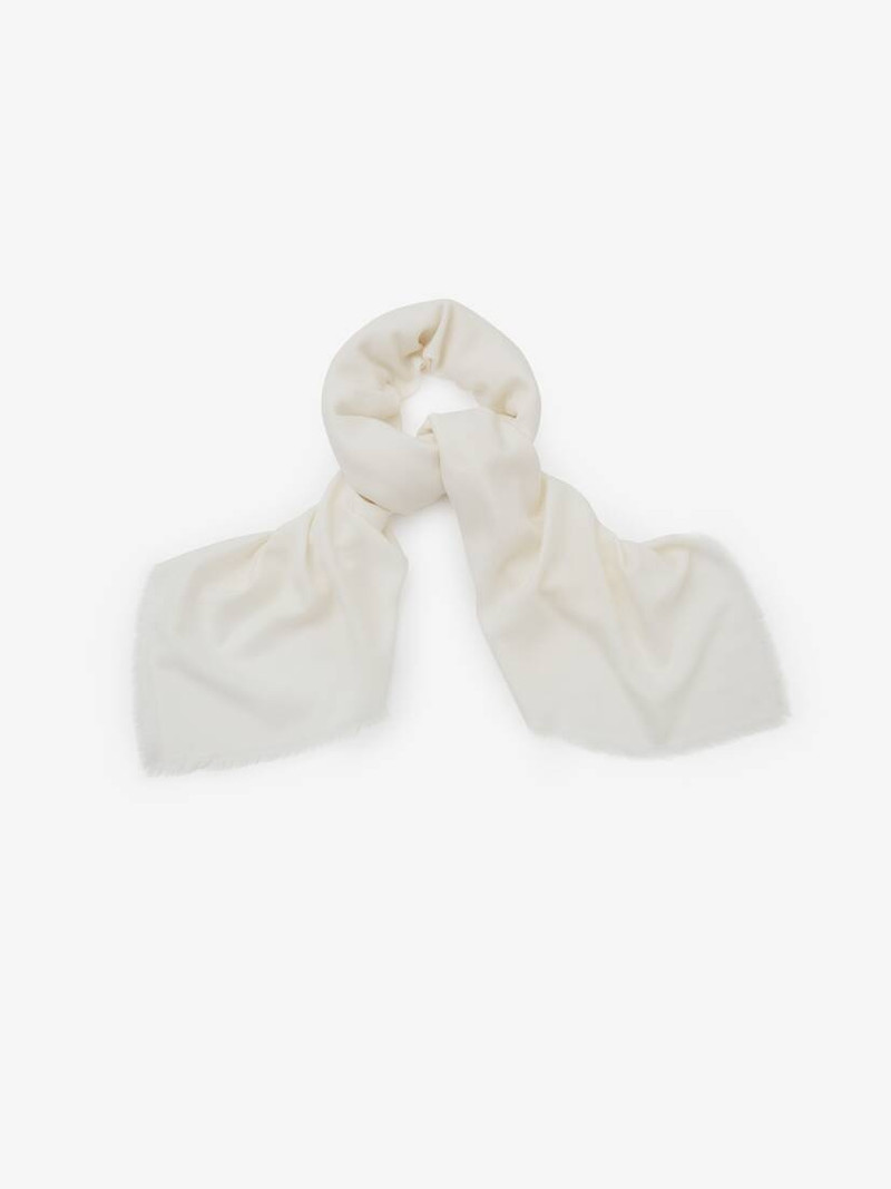 Women's Oversized Seal Logo Shawl in Ivory 1