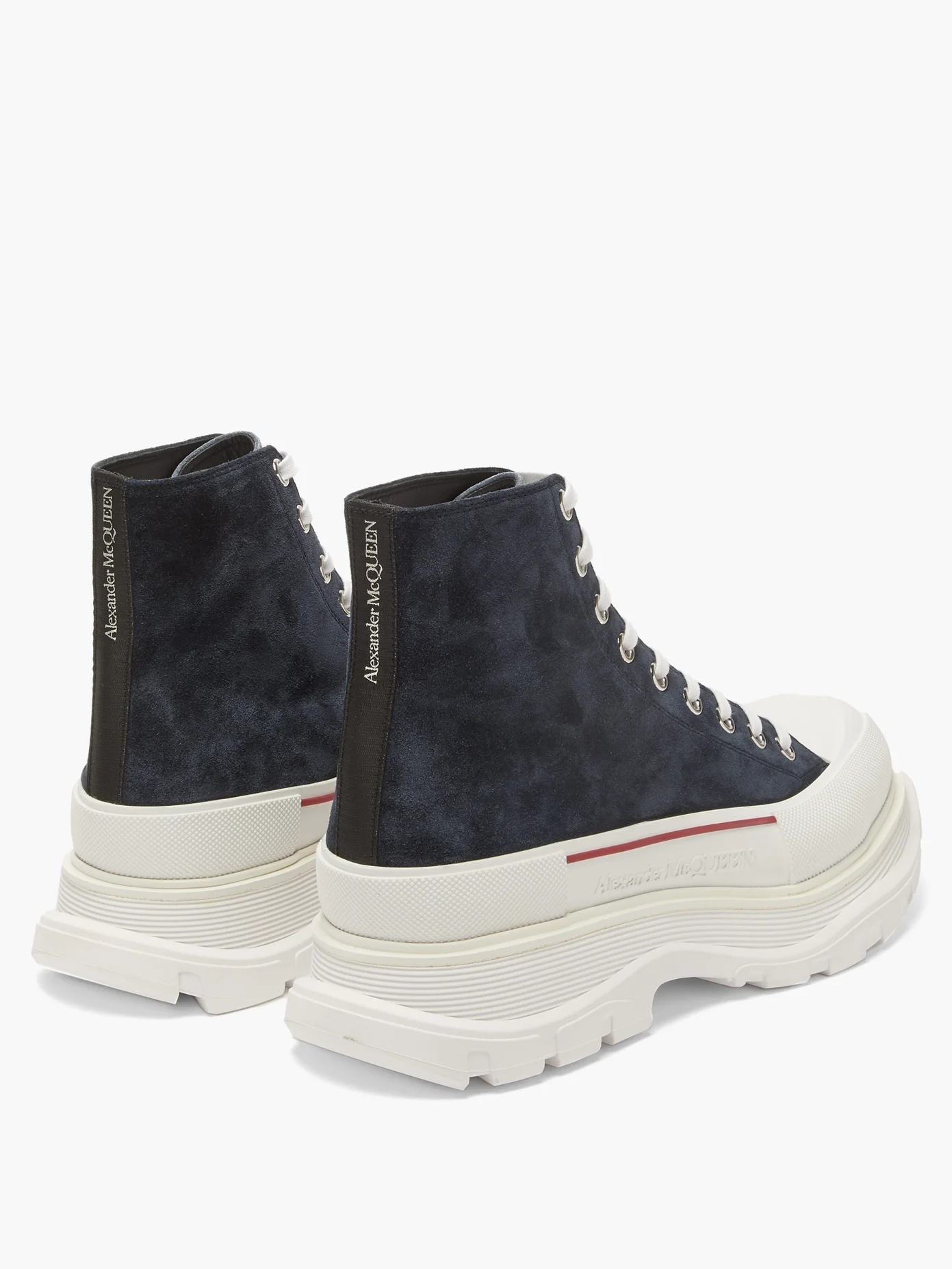 Chunky-sole high-top suede trainers - 5