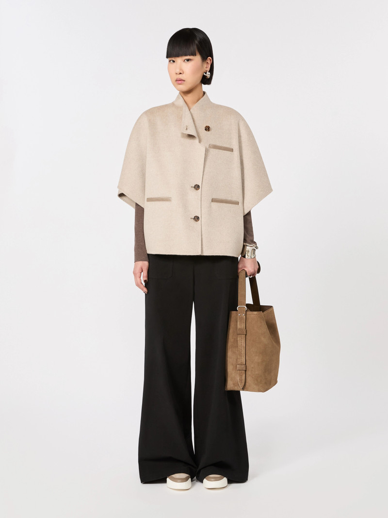 Max Mara ANDALO Lightweight cashmere cape - STONE outlook