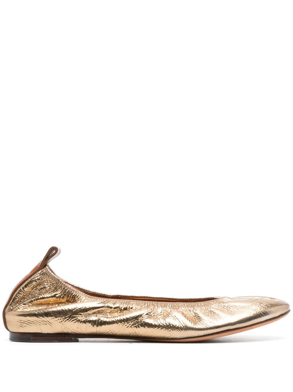 metallic leather ballerina shoes - 1