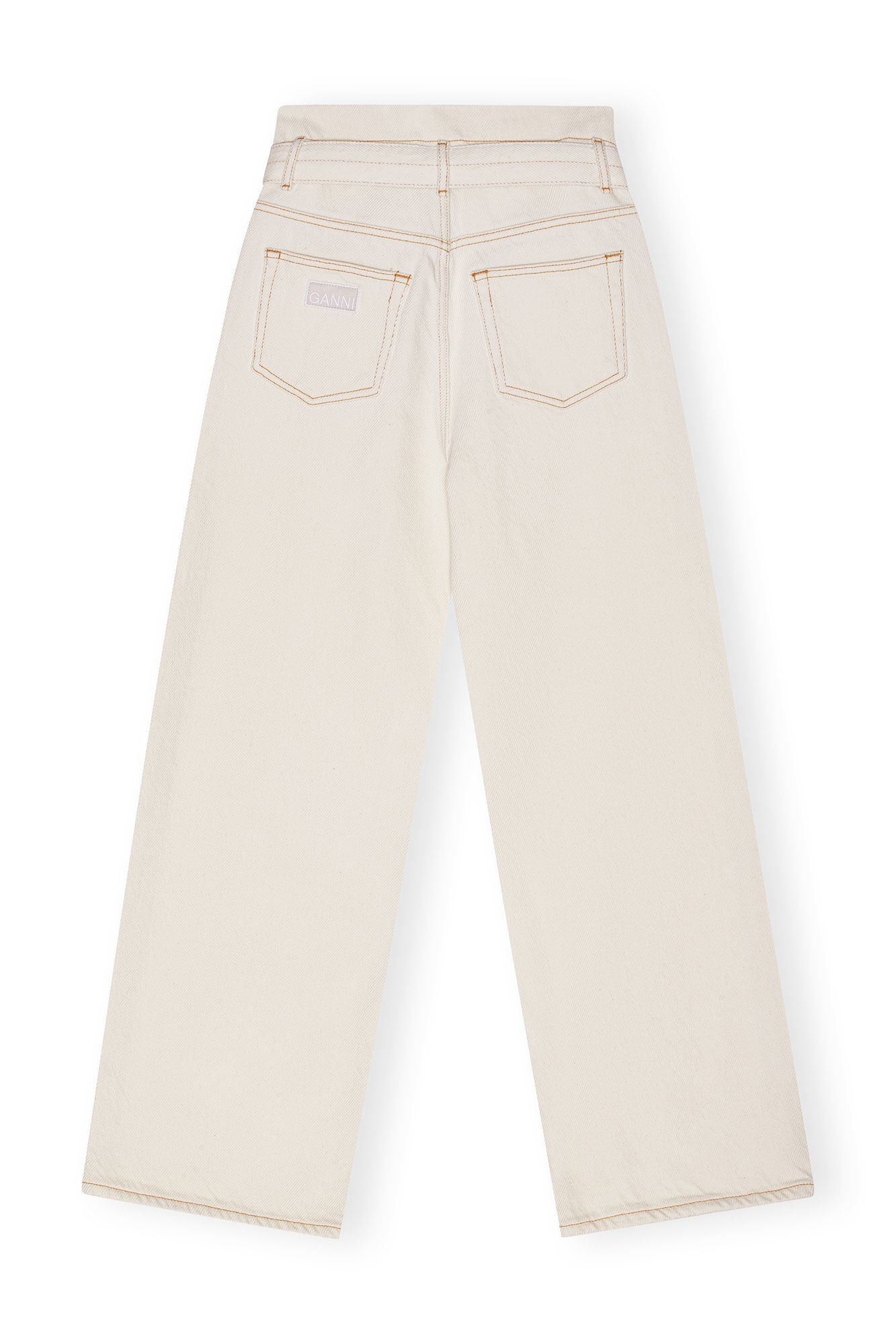 WHITE HEAVY DENIM PAPERBAG JEANS - 6