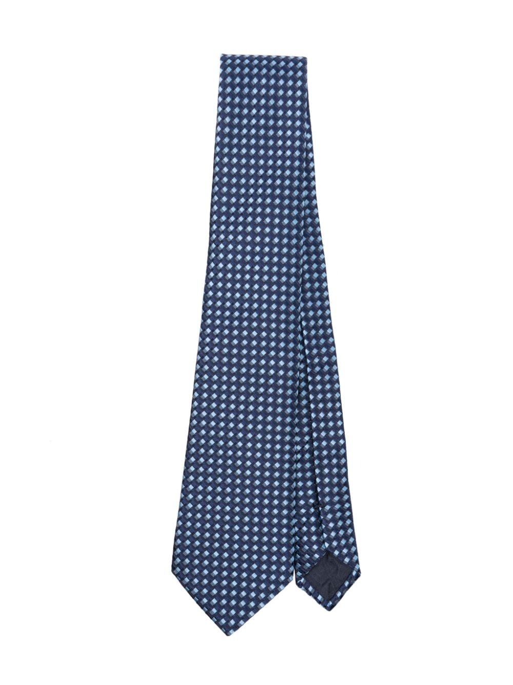 patterned-jacquard silk tie - 1