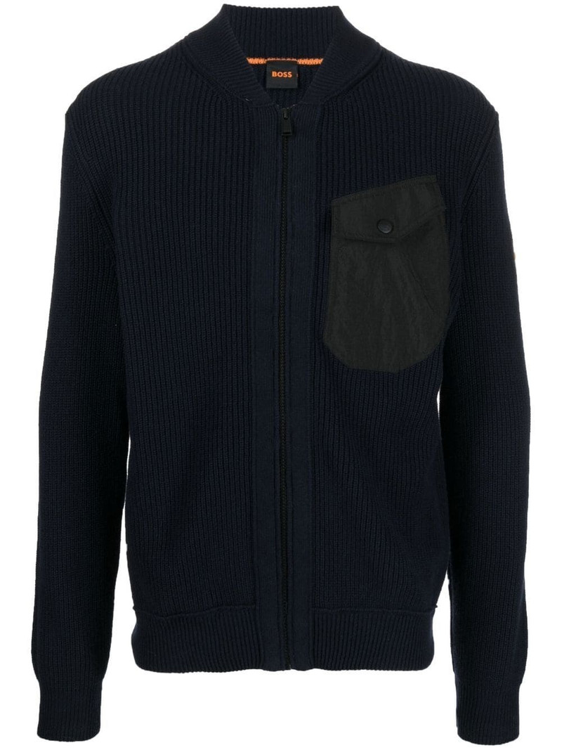 zipped-up knit cardigan 1