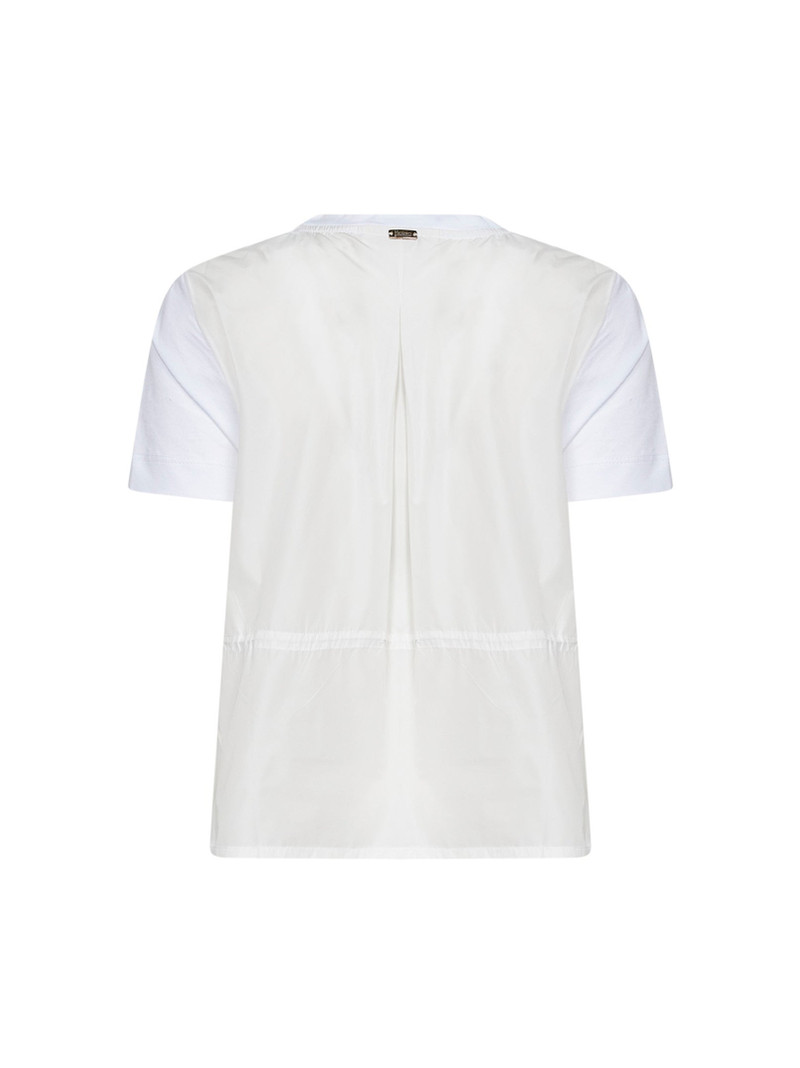Herno White Chic Cotton Jersey and New Techno Taffeta T-shirt outlook
