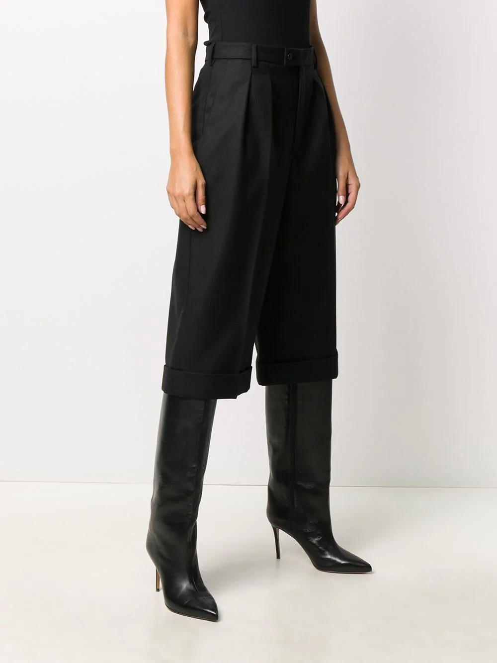 high-waisted cropped trousers - 3