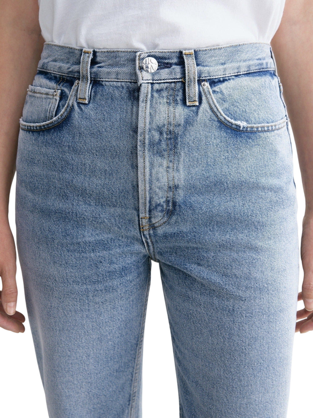 Toteme Women Distressed Blue Classic Cut Denim - 5