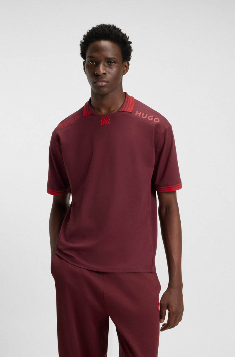 HUGO X RB POLO SHIRT WITH TIPPING AND LOGOS 2