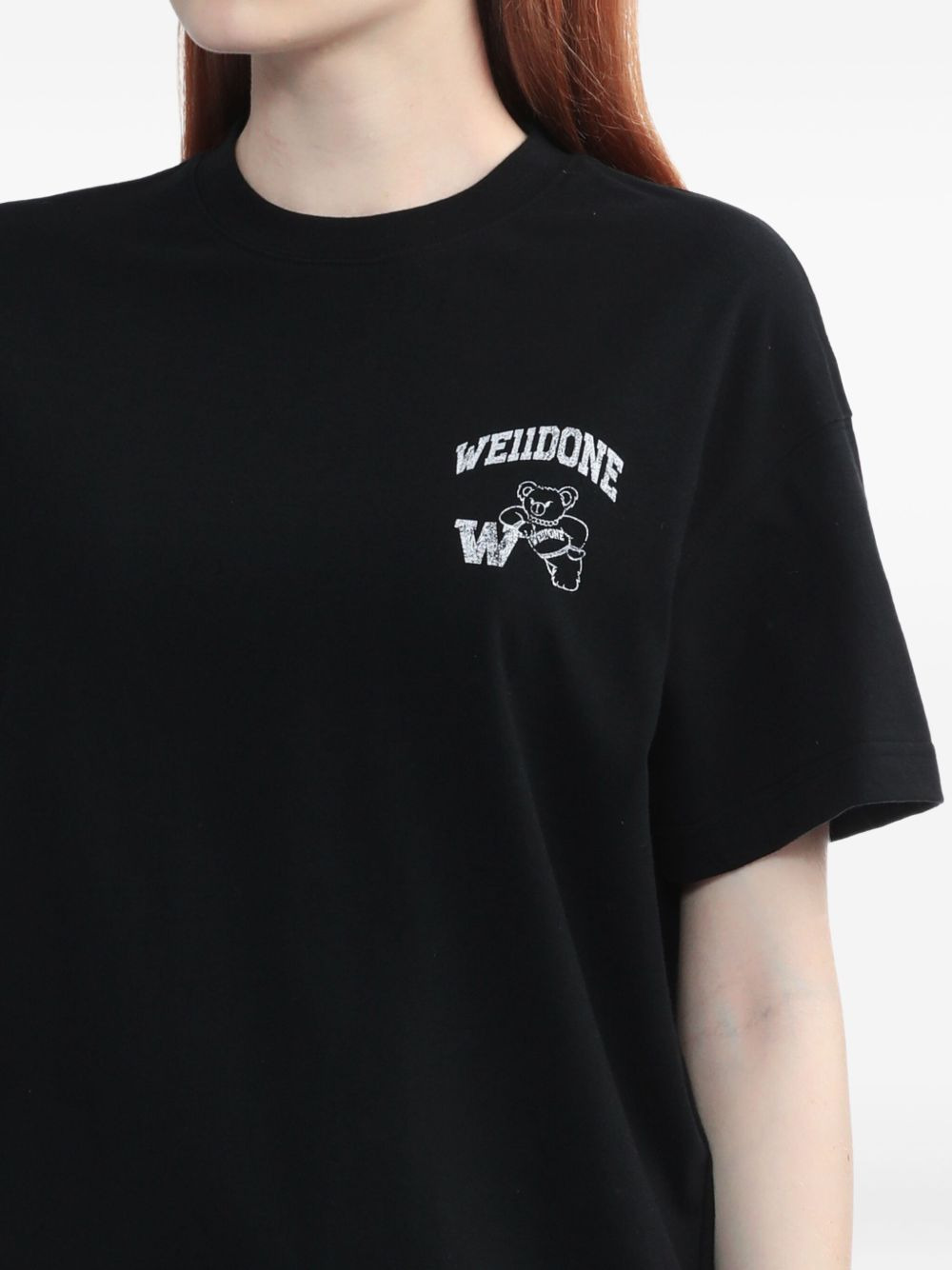 bear-logo cotton T-shirt - 5