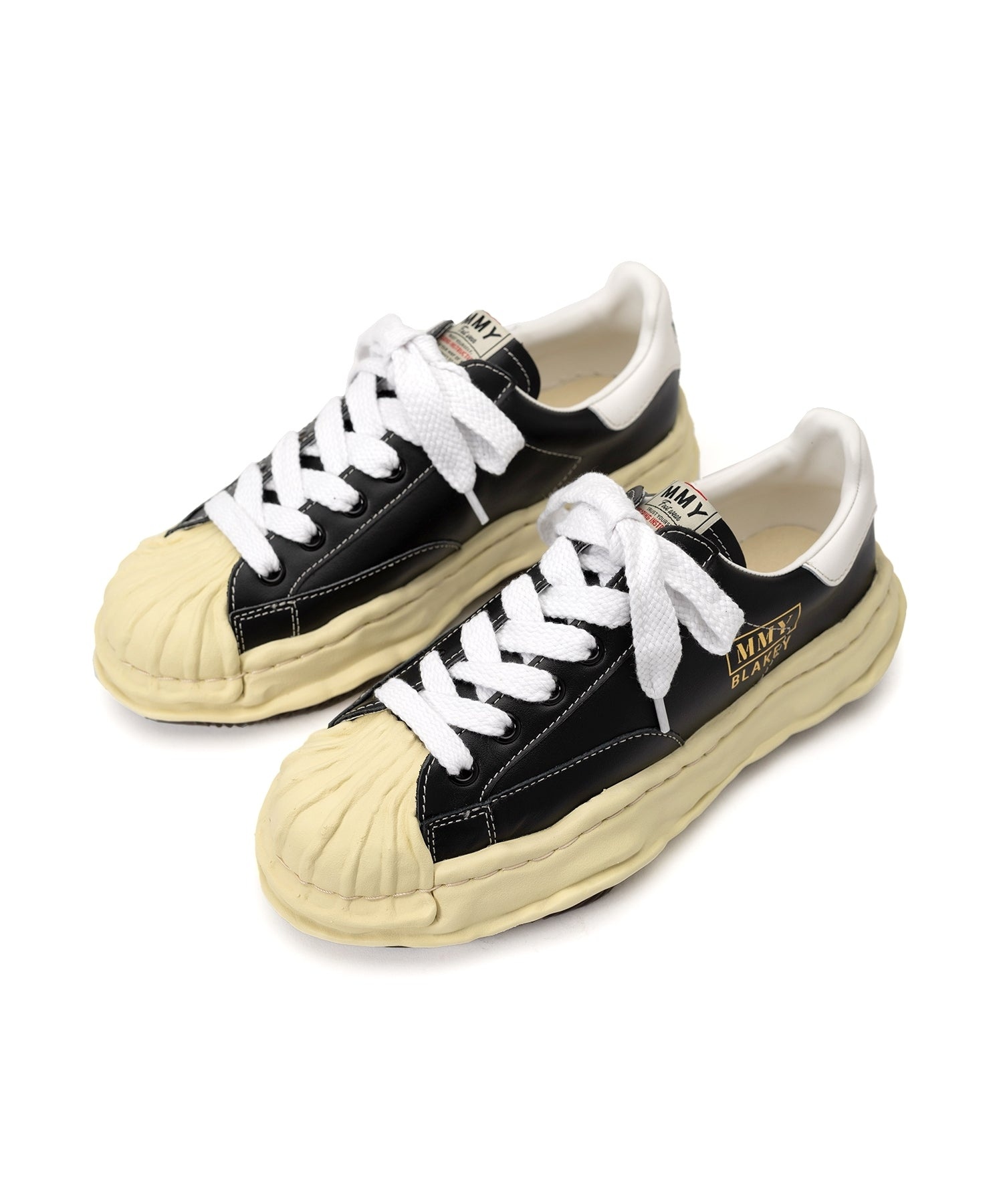Maison MIHARA YASUHIRO BLAKEY VL OG Sole Leather Low-top Sneaker 'Black' A09FW731-BLK - 2