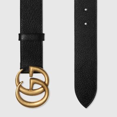 GUCCI Wide leather belt with Double G buckle outlook