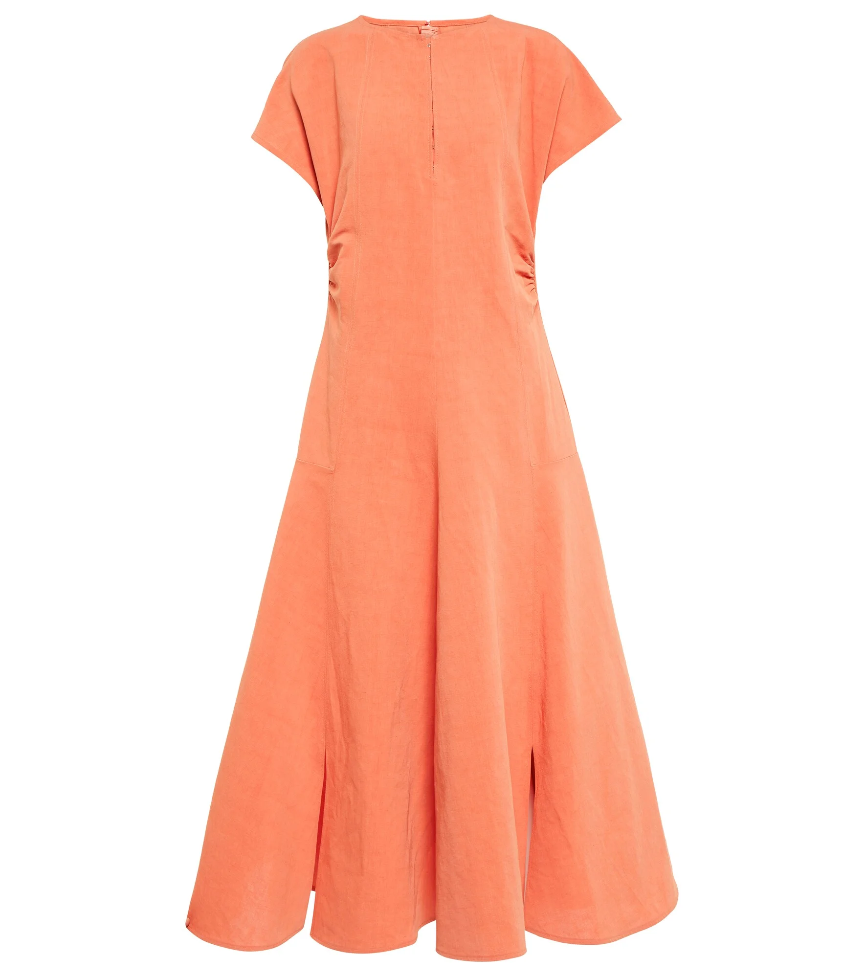 Cotton and linen midi dress - 1