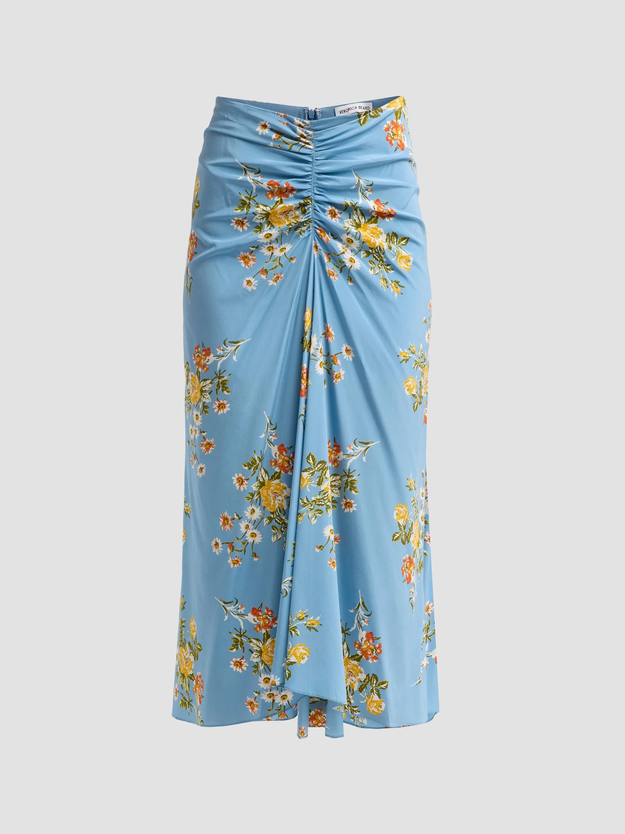 Women's Limani Silk-Blend Midi Skirt - Blue River Multi - 1
