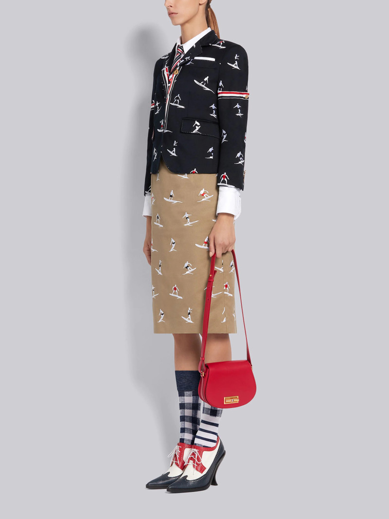 Red Box Calfskin Enamel Lock Small Shoulder Bag 6