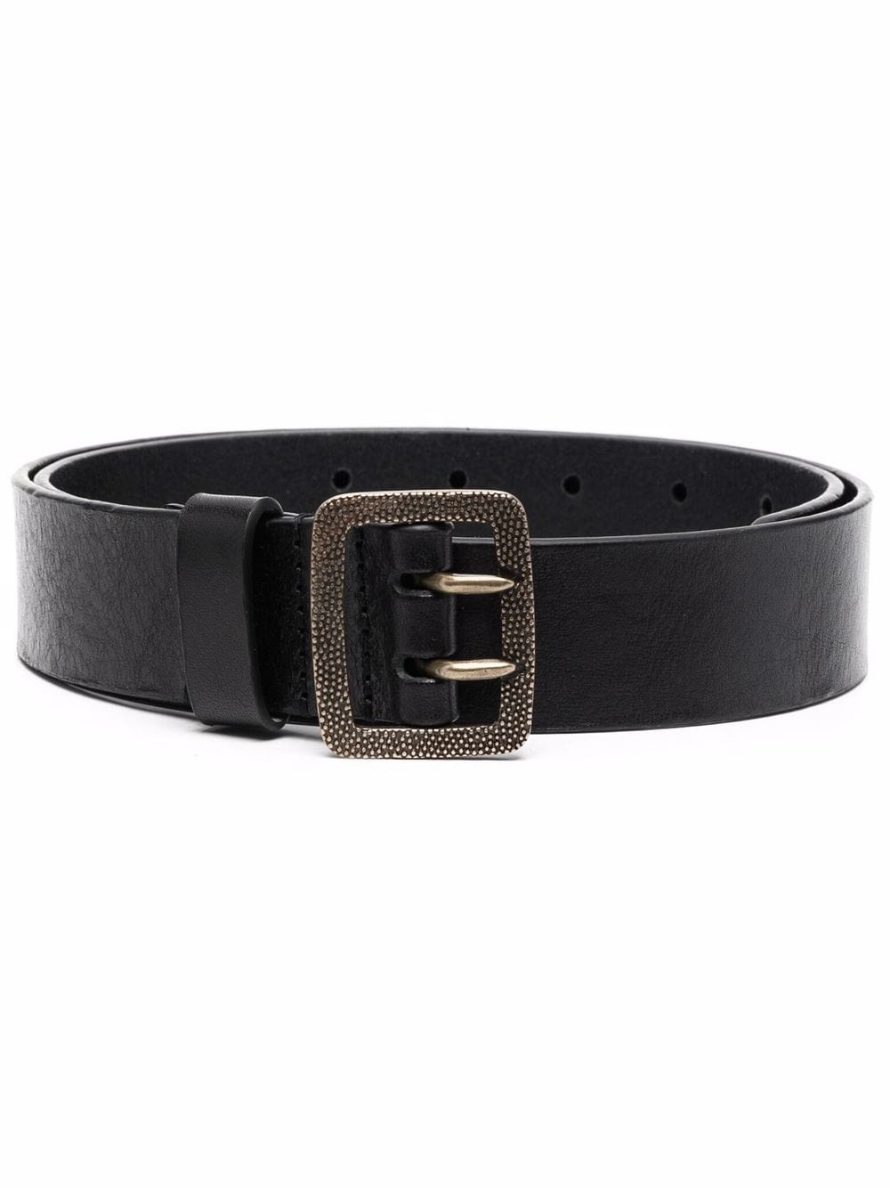 buckle-fastening leather belt - 1