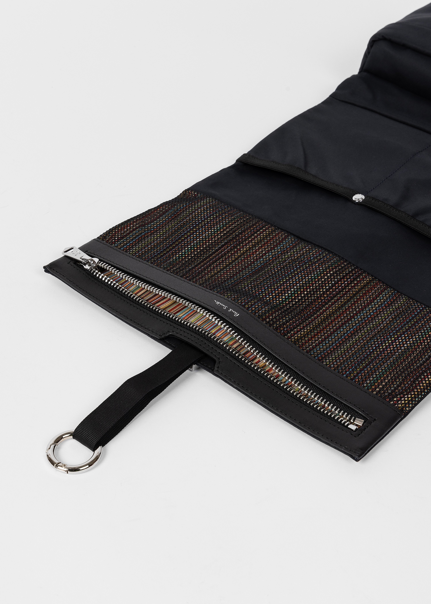 Navy Cotton-Blend Canvas Fold-Out Wash Bag - 3